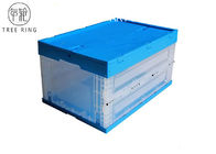 HDPE Collapsible Moving Boxes Folding Foldable Crate With attached lids  For Textile Fabric