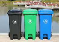 HDPE Foot Plastic Rubbish Bins , Coloured Rubbish Bins With Pedal Operated Lid 120L