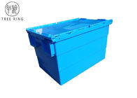 Hard Collapsible Plastic Crate With Attached Lid For Storage 600 * 400 * 360mm