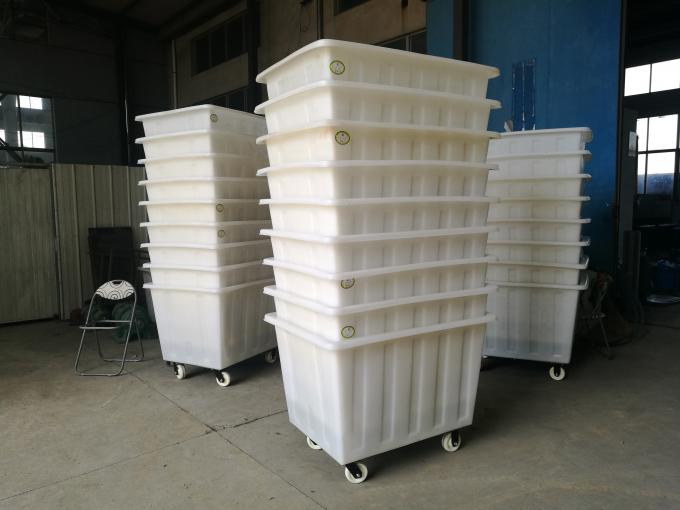 450kg Load Poly Box Truck , Plastic Laundry Bin On Wheels For Dyeing