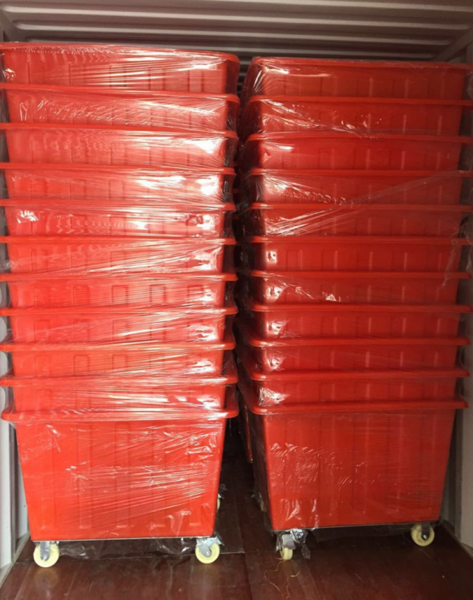 Rotomolding 80 Gallon Plastic Laundry Cart On Wheels L850 * 560 * H850