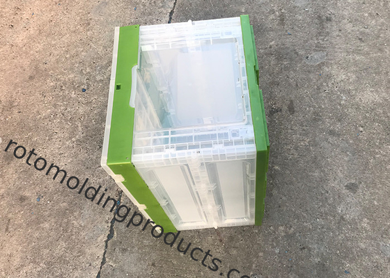 Green 600*400*360mm Foldable Collapsible Plastic Crate Stackable For Storage