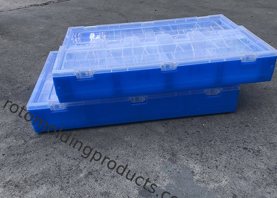 HDPE Collapsible Moving Boxes Folding Foldable Crate With attached lids  For Textile Fabric