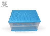 50 Liter Folding Plastic Collapsible Plastic Crate With 4 Handles 600 * 400 * 280