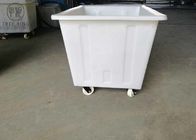 450kg Load Poly Box Truck , Plastic Laundry Bin On Wheels For Dyeing Industries 450 L