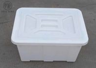 High Dense Plastic Storage Crates With Lids Dolly For Laundry C614 95Kg Stackable
