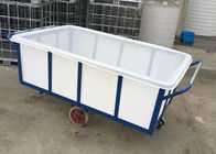 K1200L Rectangular Commercial Plastic Laundry Trolley On Wheels For Industry Moist Linen