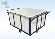 White 1000kg Rotational Poly Box Truck , Heavy Duty Wheelie Poly Laundry Carts