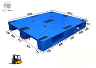 3 Skids Flat Smooth HDPE Plastic Pallets With Steel Bar For Racking FP1200 * 1000