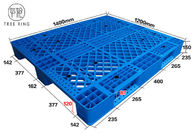 Four Way Entry Heavy Duty Industrial Stackable Plastic Pallets Warehouse Storage 1400 * 1200