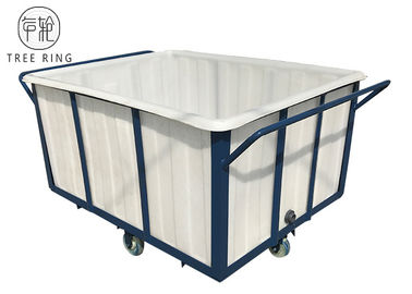 K700Kg Rotomolding Poly Box Truck , Flat Sided Bulk Heavy Duty Laundry Cart On Wheels