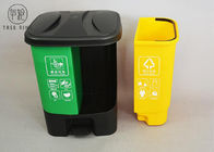 Separate Compartments Small Plastic Pedal Bin Twin Double 20l Indoor / Outdoor