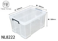 Clear / Transparent Collapsible Plastic Crate Lightweight 45l For Office