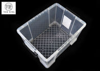 Clear / Transparent Collapsible Plastic Crate Lightweight 45l For Office
