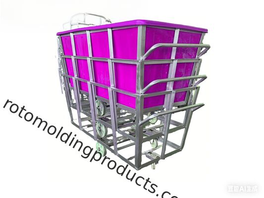 2866 lbs 1300L Rotomolded LLDPE Fabric Trolley | Heavy-Duty Textile Cart with Dual Push Handles & 1200kg Load Capacity