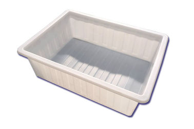 Heavy Duty Rotomolded Rectangular Tuff  Poly Tapered Tubs On Trolleys For Materials Handling