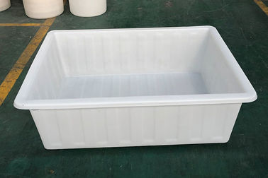 Heavy Duty Rotomolded Rectangular Tuff  Poly Tapered Tubs On Trolleys For Materials Handling