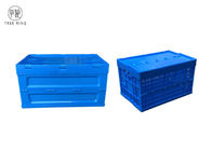 Folding Container Collapsible Plastic Crate With Attached Lid For Commercial 65 Liter