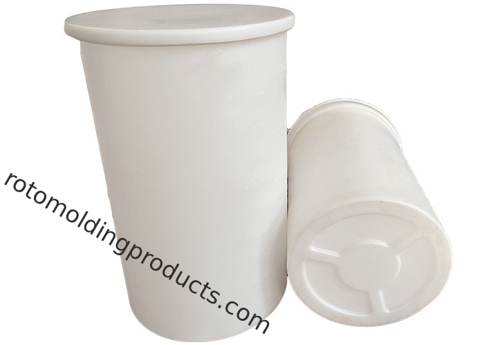 300L Cylindrical LLDPE Chem Tainer Plastic Open Top Tank With Cover For Food And Drug