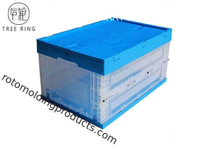 Distribution Clear Nestable Plastic Storage Containers With Attached Lid 65 Liter