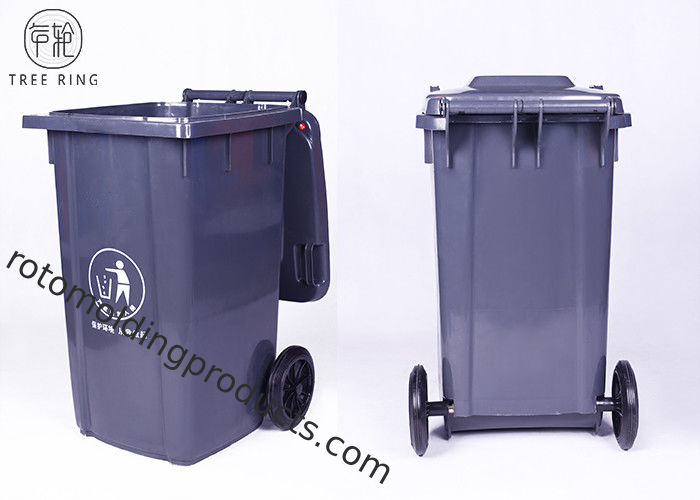 Grey / Green 100Liter Large Plastic Wheelie Bins For Waste Disposal Recycled Outdoor