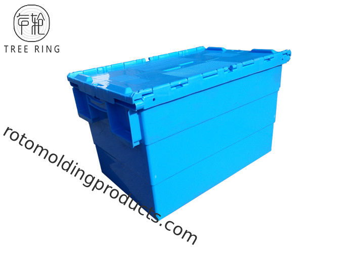 Hard Collapsible Plastic Crate With Attached Lid For Storage 600 * 400 * 360mm