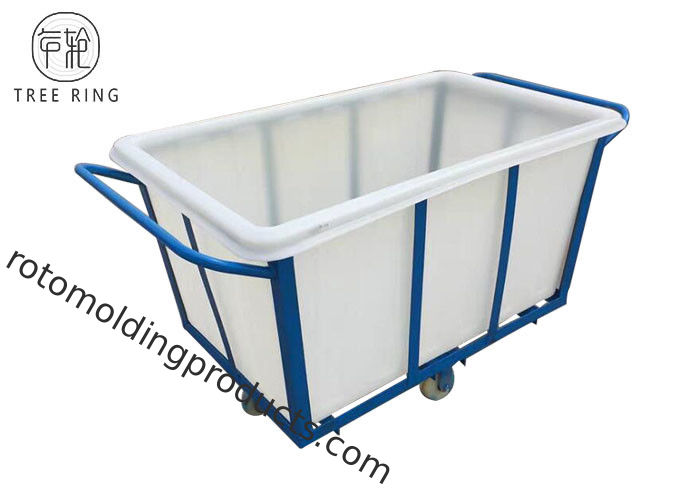 500kg Heavy Duty Plastic Laundry Trolley On Wheels For Textile Industrial LLDPE