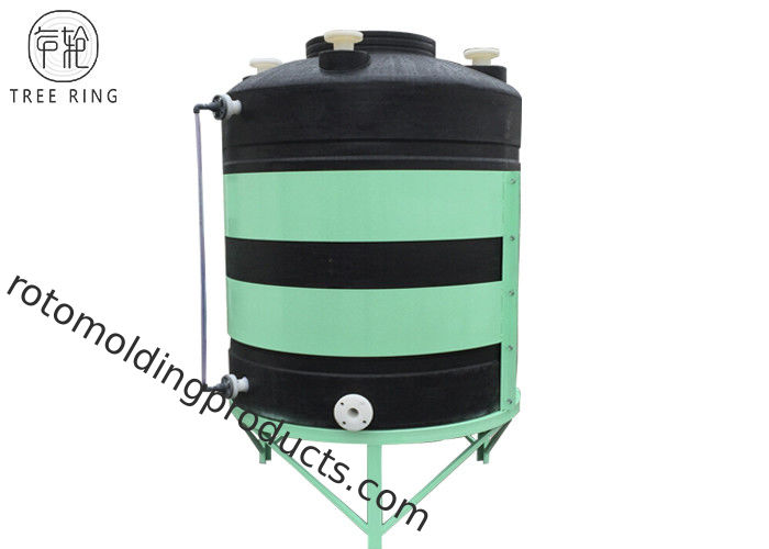 Rotational Molded Plastic Cone Bottom Tanks 15 Degree For Chemical Storage CPT3000L
