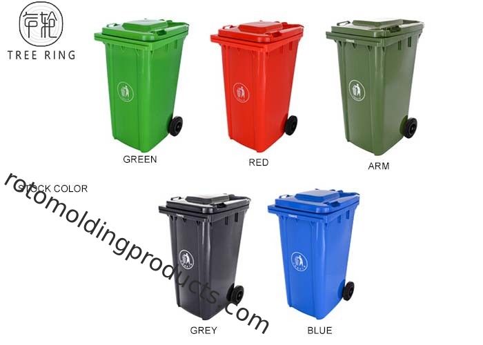 Sturdy Refuse Green 240ltr Plastic Rubbish Bins With Two Rubber Wheels HDPE