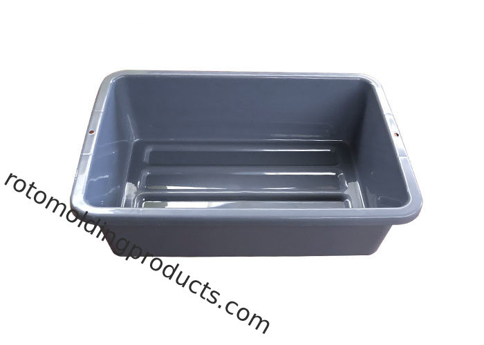 Grey Non Collapsible Plastic Luggage Airport Search Tote Tray For Airport Or Restaurant
