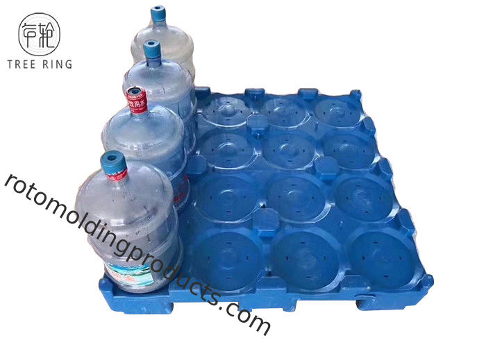 Single Faced 16 Bottles Poly Pallets Stackable Balance 5 Gallon Water Bottles For Supermarket