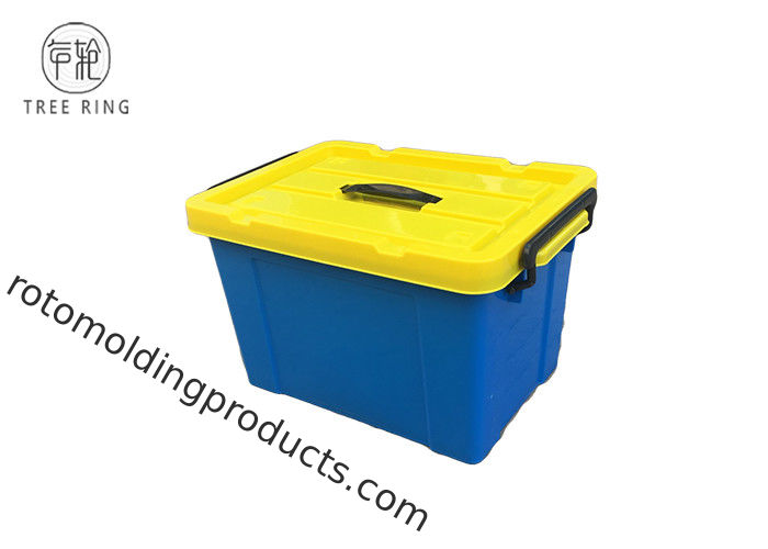 Rectangular Nesting Virgin PP Plastic Storage Box 50L With Locaked Lid 40*29*24 Cm