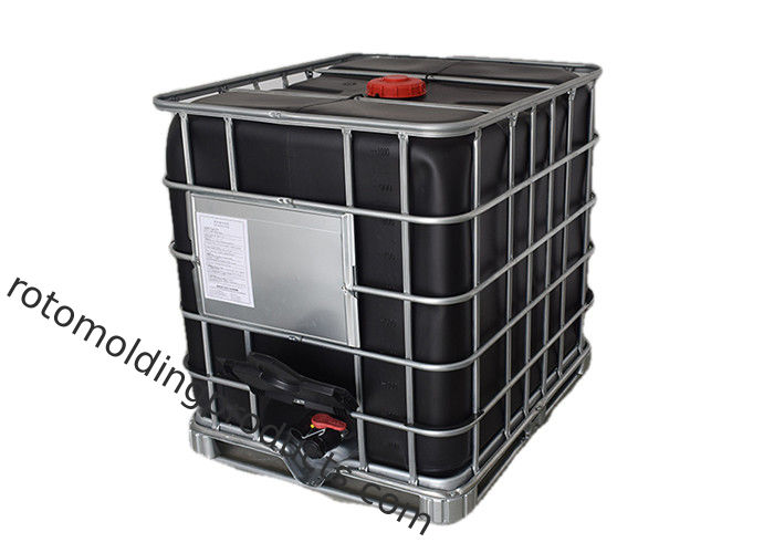 Black Plastic Tote Ibc Tank Container 275 Gallon With Steel Pallet UN Appro...