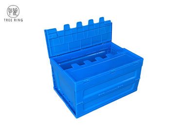 Turnover Collapsible Plastic Crate Foldable Moving Plastic Storage Crate With Lid