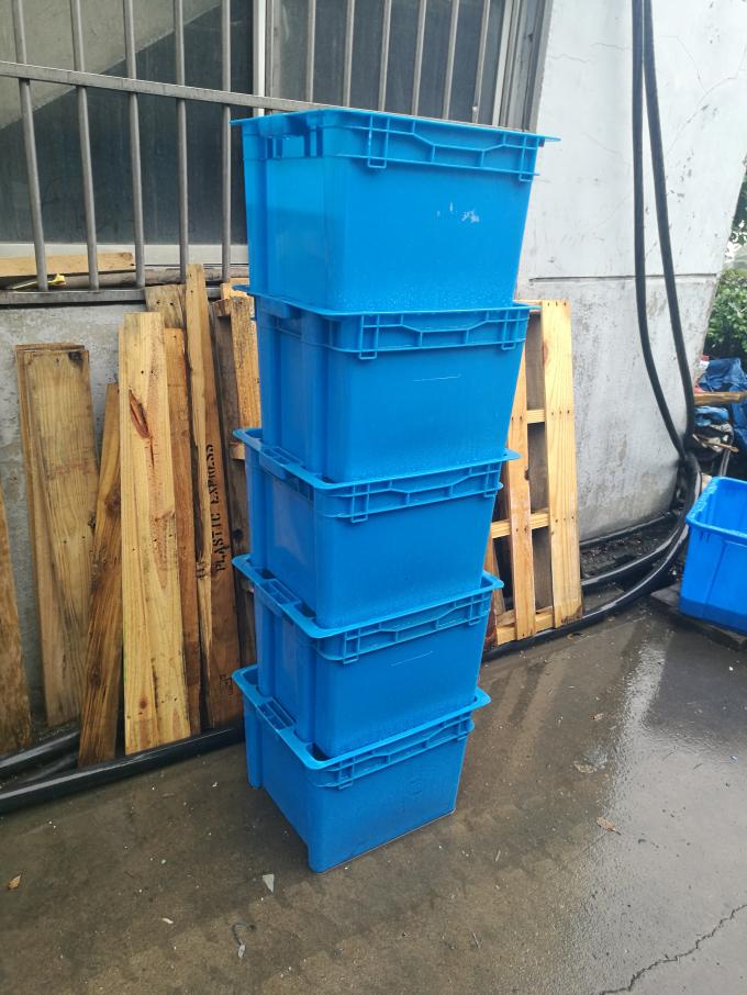 Square Fish Plastic Tote Boxes With Lids Food Grade 505 * 410 * 320 Mm