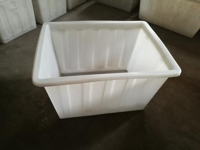 450kg Load Poly Box Truck , Plastic Laundry Bin On Wheels For Dyeing Industries 450 L