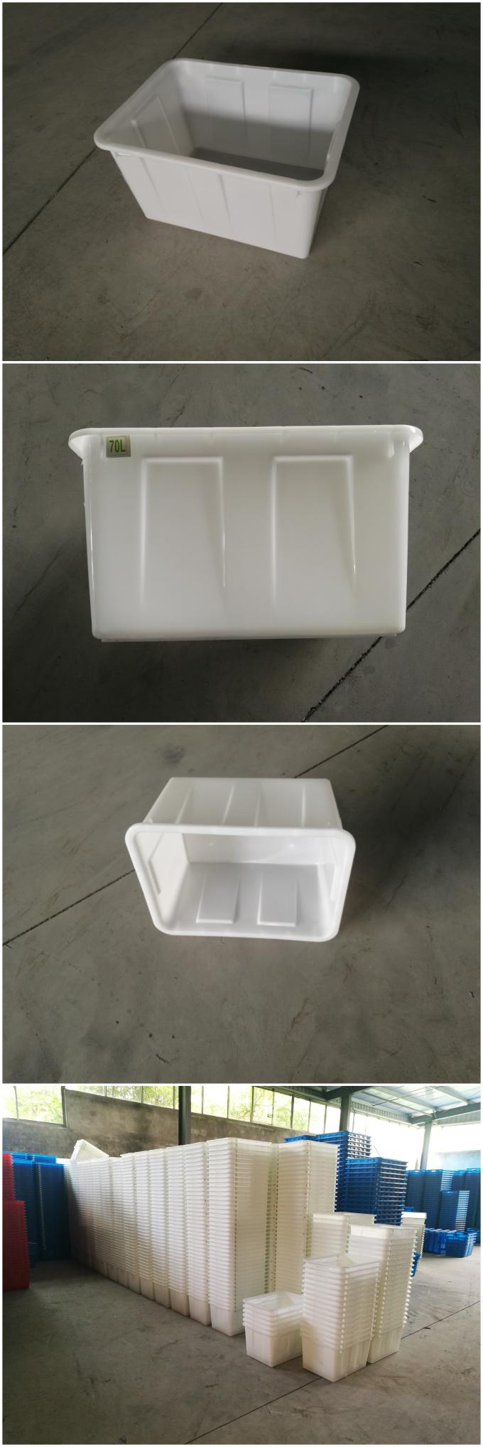 Customized Blue Plastic Storage Bins Outer Recycling W70 510 * 380 * 290 Mm