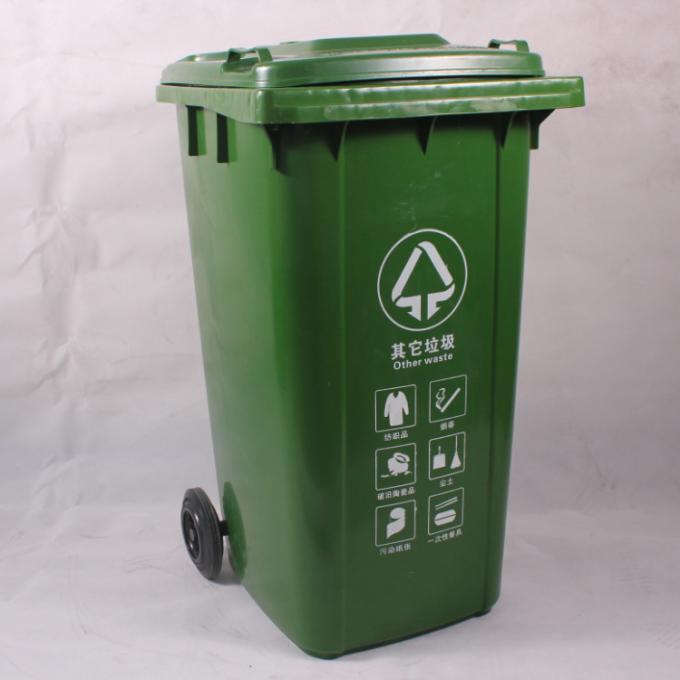 Sturdy Refuse Green 240ltr Plastic Rubbish Bins With Two Rubber Wheels HDPE