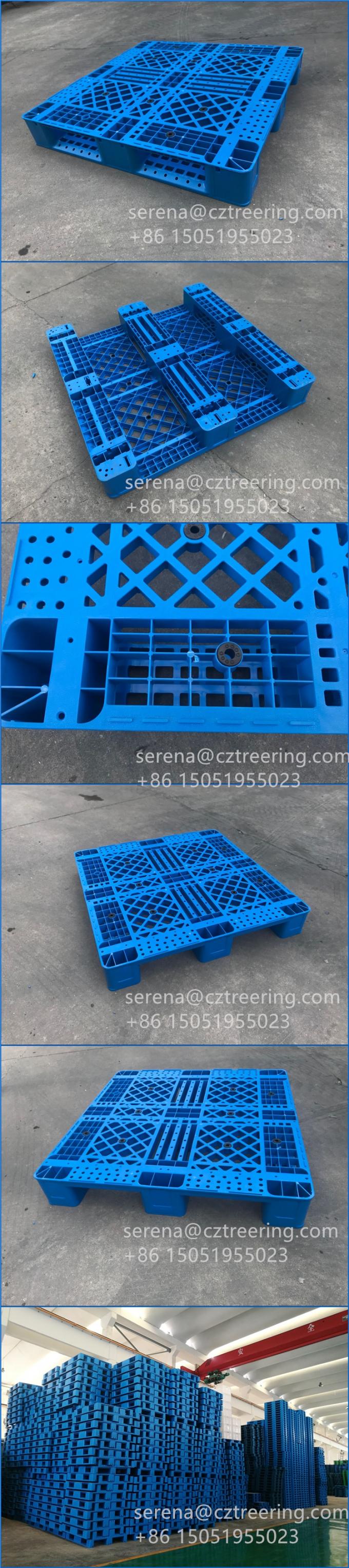 Virgin PP Rackable 1111 Blue Plastic Pallets With 3 Skids For Shelves ...