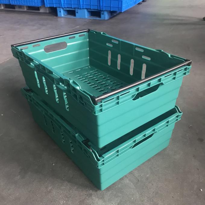 Perforated Sides Nestable Bale Arm Crate Trays Containers With Stacking